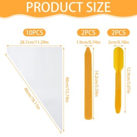 10 Pcs Tile Grout Bag with 4 Pcs Tile Caulk Tool, 40 x 28cm Masonry Mortar Bag Heavy Duty Tear Puncture Resistant Tip Cement Sealer Bag Pointing Bag for Mortar Cement Tile Installation