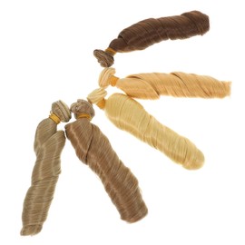 DOITOOL 5PCS Heat Resistant Synthetic Doll Hair Wigs Doll Wigs DIY Hair Extensions for Styling Flexibility Easy to Clean Multiple Colors