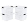 Ucake 4-Pack 22 Quart Plastic Storage Bins with Lids, Plastic