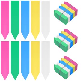 BELLE VOUS Pack of 500 Colourful Plastic Plant Stakes for Labelling - 10 x 2 cm Plant Signs Weatherproof Labels for Labelling in 5 Colours for Growing Accessories, Seeds, Plants, Herbs