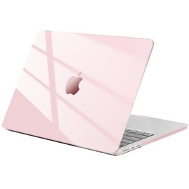 EooCoo Case Compatible with MacBook Air 13 inch Case for 2025-2022 M4 M3 M2 Chip Model A3240 A3113 A2681, Protective Plastic Hard Cover Shell for MacBook Air 13.6 inch Laptop - Crystal Pink