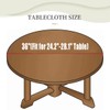TREGAUSI Wood Grain Round Tablecloth Fitted Table Cloth with Elastic