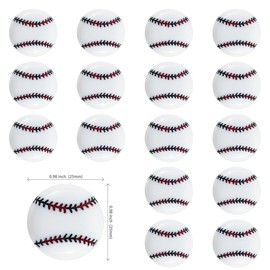 20 piezas de decoración para magdalenas de béisbol, bolas de resina para cupcakes, palillos de alimentos, bolas deportivas, baby shower, boda, fiesta de cumpleaños, decoración de tartas