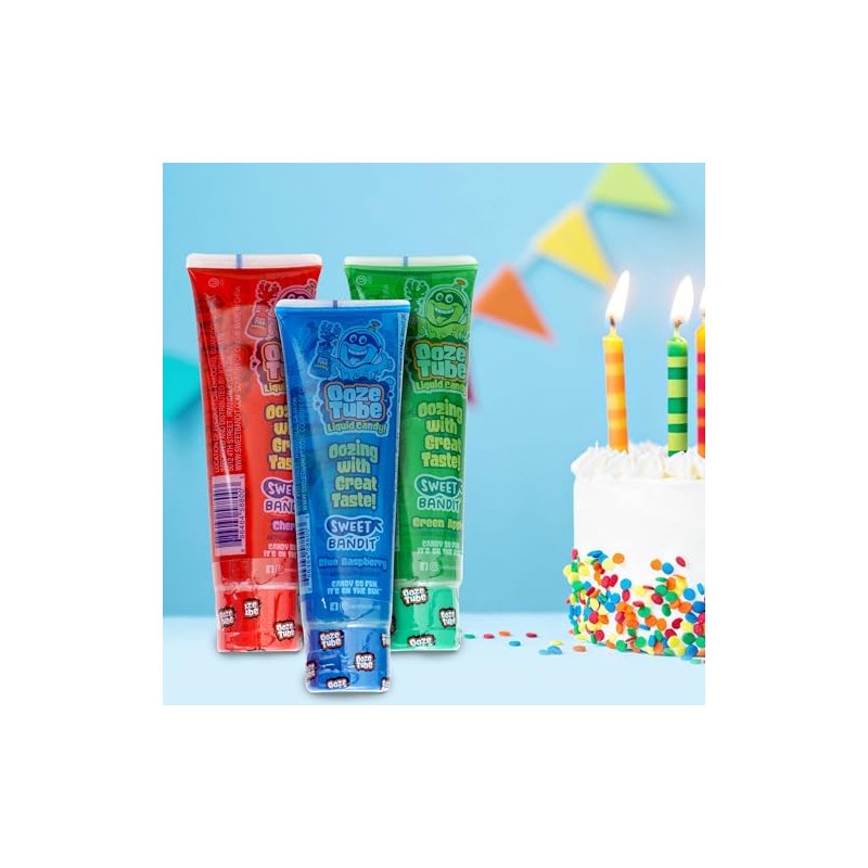 Ooze Tube Liquid Candy Assorted Flavors, 4 Ounce Each (Pack