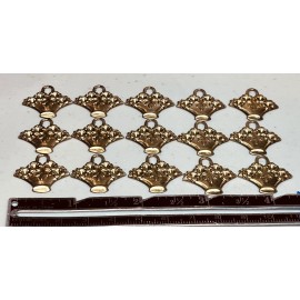 Unbranded 15 PCS Raw Brass Bridal Floral Brass Charm Pendant 23mm Jewelry Crafts Findings