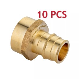 EFIELD 10PCS Pex-A  1/2"x3/4" Female Adapter Expansion Brass Fittings, Lead Free