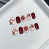 TENPAL Handmade Press on Nails Wine Red Nails Press Ons