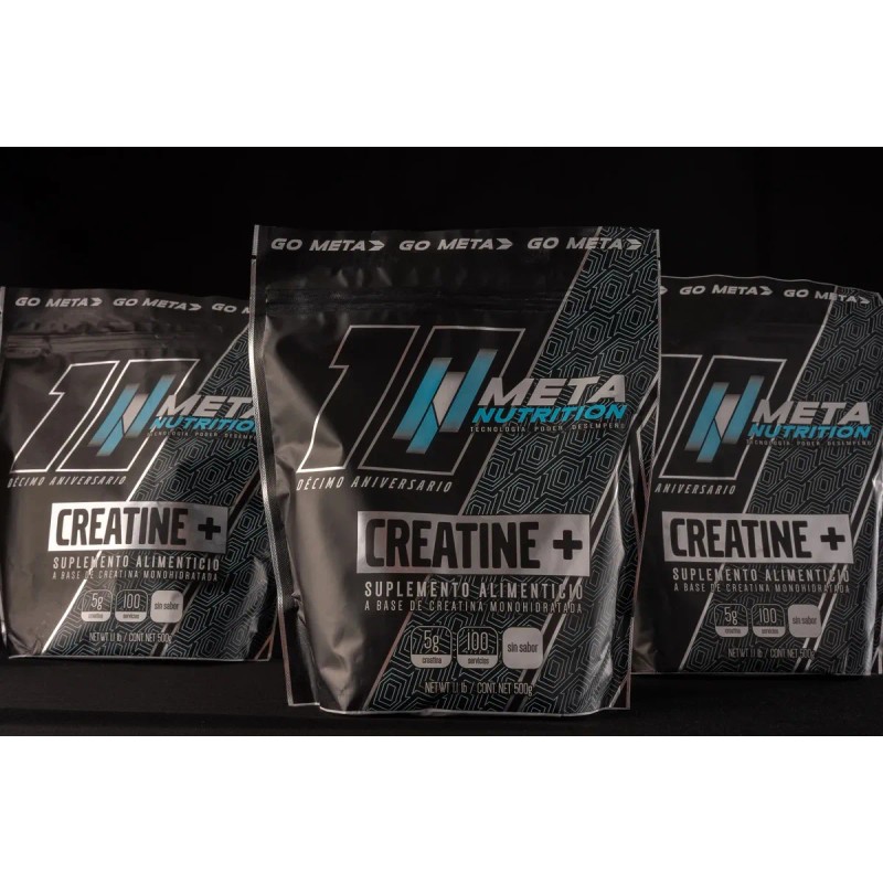 Creatina Monohidratada 500 Meta Nutrition 100 Porciones Polvo Alta Pureza