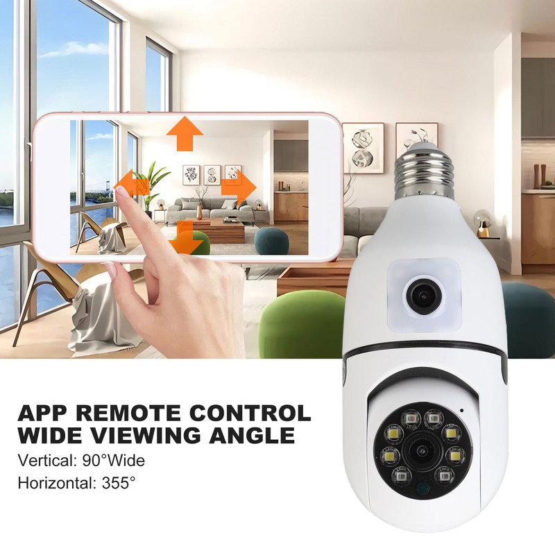 360 Degree Light Bulb Camera 1920 X 2160 Auto Tracking