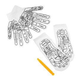 Healvian 1set Acupressure Socks and Hand Massage Gloves Set Detailed Foot Reflexology Maps for Pressure Point Therapy Comfortable Breathable Design for -term Use