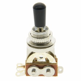 Dopro - Interruptor de palanca para guitarra de 3 vías de marco corto selector de pastilla de níquel con punta negra de metal de latón (no punta de plástico) para guitarras eléctricas Les Paul