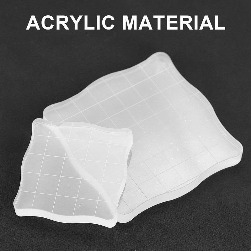 6 Pcs Stamp Blocks with Grid and Grip,Acrylic Block, Acrylic