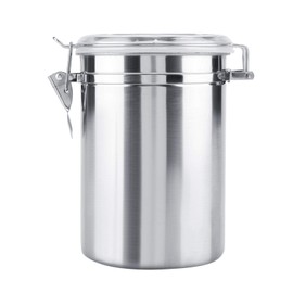 Haofy Stainless Steel Canister, Food Stora Container, Vacuum Sealed Stora Jar for Kitchen Counter, for Tea Sugar Coffee Flour(1900ml)