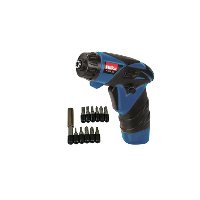 Hilka Tools PTCSD36 Li-Ion Cordless Screwdriver, 3.6 V, Black/Blue
