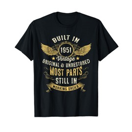 Vintage Built In 1951 The Fifties 50s Funny 71st Birthday T-Shirt