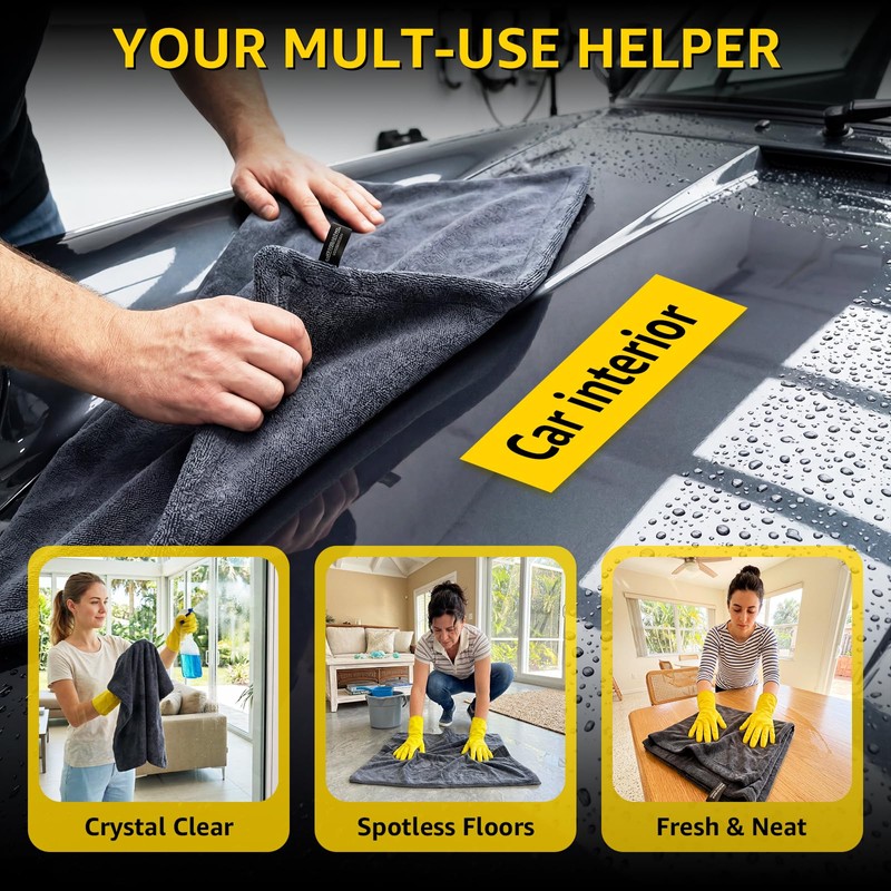 SMINDER 2-Pack Car Drying Towels – Microfiber Towels for Cars