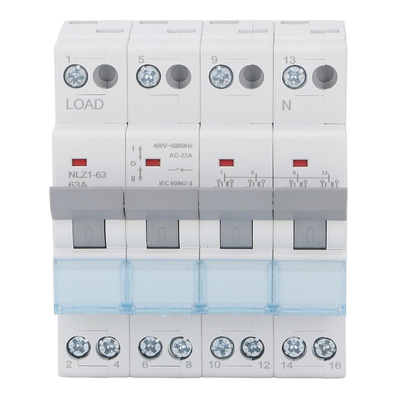 4P Dual Power Manual Transfer Switch DIN Rail Mount Single