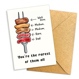 Podagree You Are the Rarest of Them All Cards Meat Lover Dad Cards Funny Card for Husband - Wife Birthday Card for Mom Dad Brother Sister Rarest of Them All Fathers Day Card