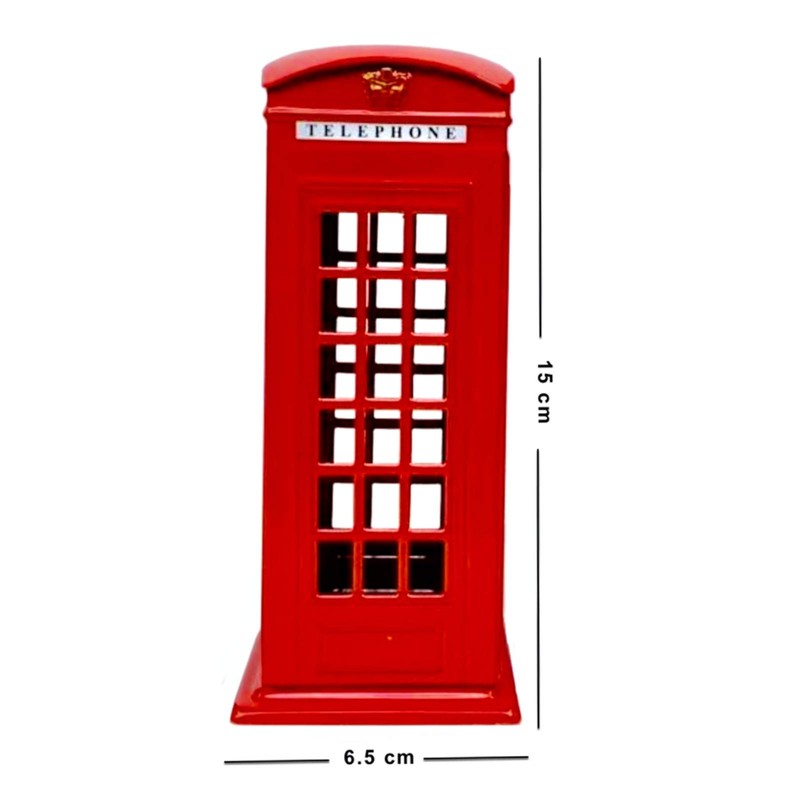 London Red Telephone Box Money Coins Bank Made of Die
