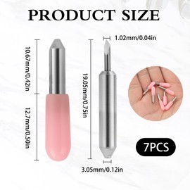 7 x Tungsten Steel Cutting Blades, Untreated, Middle Cut, Centred Precise Replacement Blade & Durable Blade Replacement for Cutting Plotter, Accessories & Extra Accessories