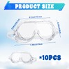 10pcs Safety Goggles Anti-Fog Protective Lab Goggles Over Glass Safety