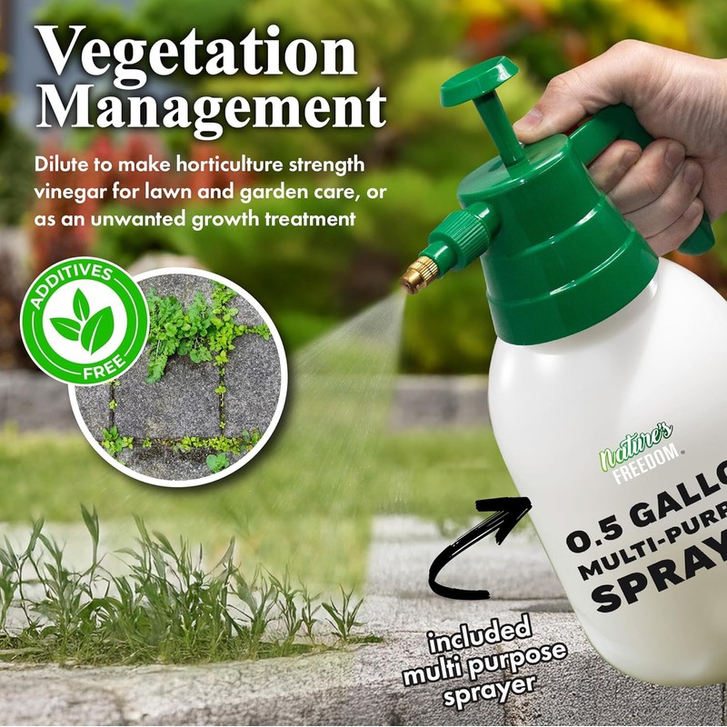 Nature's Freedom 45% Concentrated Vinegar, 1 Gallon with Garden Pump