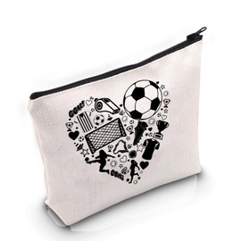 VAMSII Soccer Lover Gift Soccer G-irl Makeup Bag Soccer Mom Cosmetic Bag Soccer Coach Gift (Soccer G-irl M)