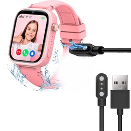 Blueshaweu Charging Cable Compatible with AKUMAKA 4G Children's Smartwatch T40, Cable Charger Charging Station Compatible with AKUMAKA T40/Minilandia T40 Children's Smartwatch (Black + White)