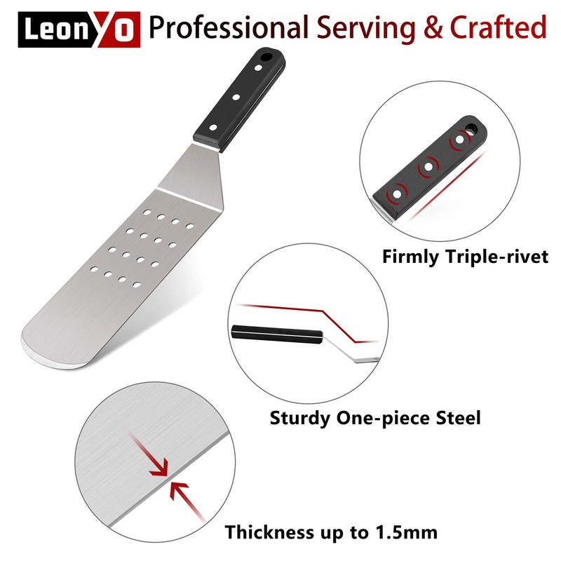 Griddle Accessories Set of 5, Leonyo Stainless Steel Grill Griddle