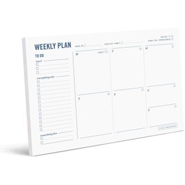 Two Tumbleweeds Weekly Planner Pad - Undated 6x9" Weekly To-Do List Notepad with Calendar and Task List, Perfect Desk Organizer for School & Work | 50 Tear Off Sheets