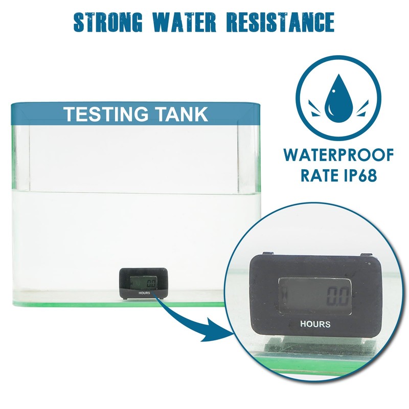 Runleader Digital Inductive Hour Meter, Waterproof Design for Lawn Mower