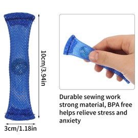 FRIUSATE 10 Pcs Fidget Toys Braided Mesh Tube with Marbles Stress Reliever Anxiety Relief Toys for Sensory Anxiety (Random Color)