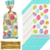 100 Pack Easter Day Treat Bag Easter Bunny Cello Bag
