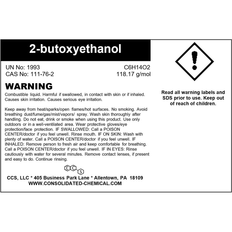 Butyl Cellosolve (2-butoxyethanol) High Purity (1000mL (32 Fl Oz))
