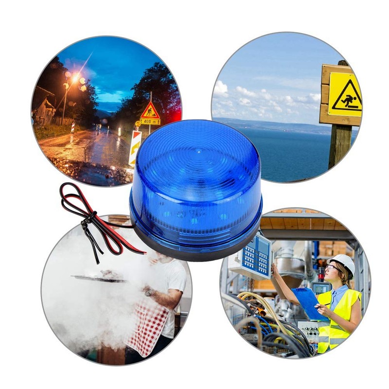 Tosuny Strobe Light,LED Lights 12V/24V LED Blue Warning Safety Flashing