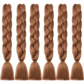 Cybelleza Braids Extensions Jumbo Braids, Braiding Synthetic Hair for Braiding, Hair 6 Bundles, 600 g, Kanekalon Synthetic Crochet Hair, Braiding Hair, Afro Box Braiding, Light Auburn