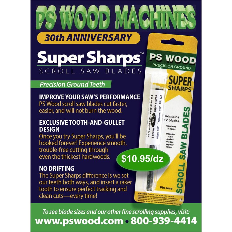 PS Wood Super Sharps - #2 Scroll Saw Blades