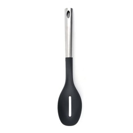 Luciano Gourmet 13” Slotted Spoon – Nylon Cooking Spoon, Temperature Resistant Premium Quality Kitchen Utensil, Nonstick Kitchen Spoon, Dishwasher Safe Slotted Cooking Spoon (Black)