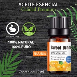 Aceite Esencial de Naranja Aromaterapia - Natural 100% de Aceite Esencial Natural Conjunto de Difusores y Humidificadores con Caja de Regalo Exquisita (UVa Natural, 10 ML) (Naranjas)
