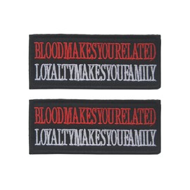 2 PCS AliPlus Blood Makes You Related Loyalty Makes You Family Patch Embroidered Patch Hook and Loop