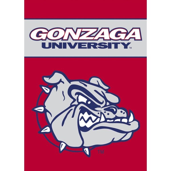 BSI PRODUCTS, INC. - Gonzaga Bulldogs 2-Sided Garden Flag and Plastic Pole with Suction Cups - GU Basketball Pride - High Durability for Indoor and Outdoor Use - Great Fan Gift Idea