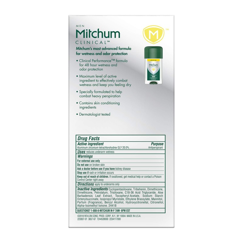 Mitchum Men Clinical Soft Solid Antiperspirant Deodorant,Unscented, 1.6 Ounce