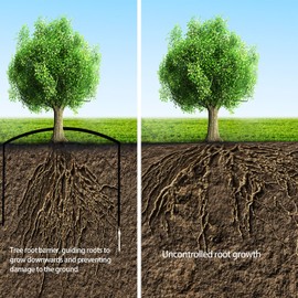 20ft x 24in x 60mil Tree Root Barrier for Landscaping & Protect Roads | Bamboo Barrier Heavy-Duty Root Blocker Rhizome Control Barrier