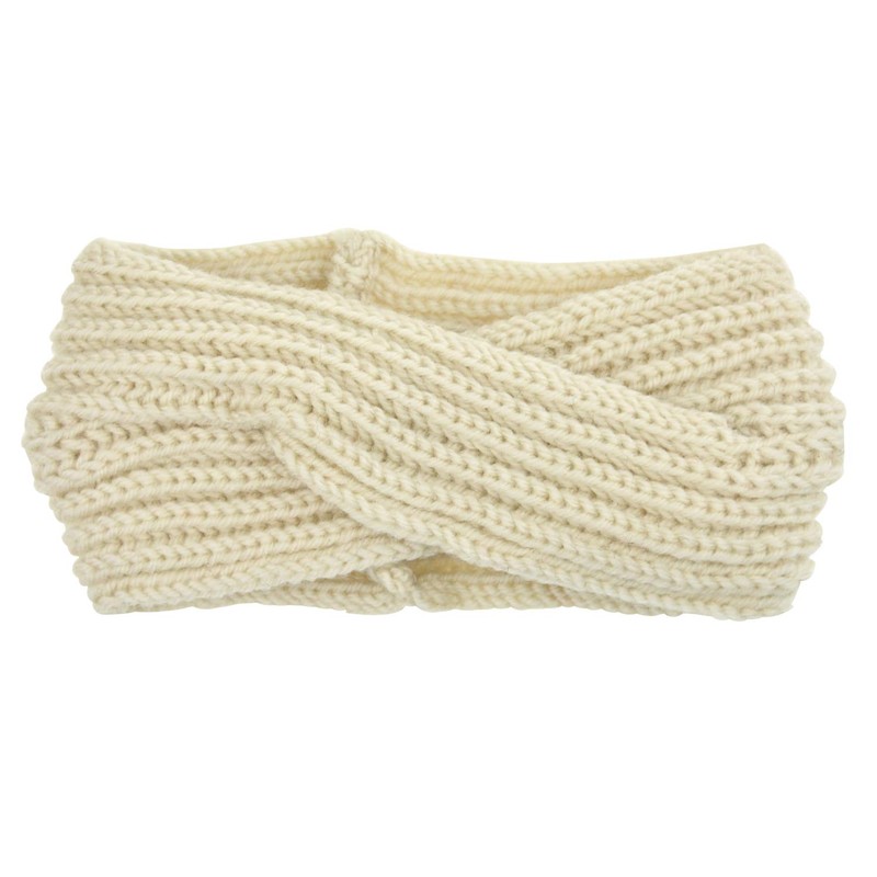 DRESHOW 4 Pack Crochet Knit Turban Headband Warm Bulky Crocheted