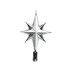 KAE Christbaumspitze Stern Kunststoff Glitzer 25cm Weihnachtsspitze Tannenbaumspitze bruchsicher Silber
