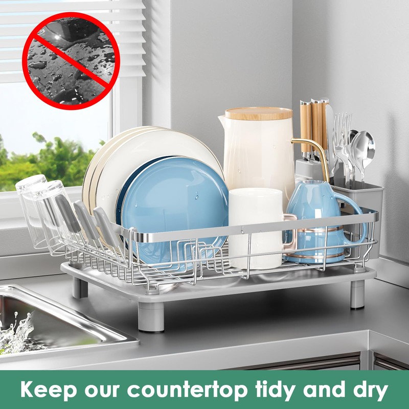 MOUKABAL Dish Drying Rack - Stainless Steel Dish Rack, Dish