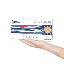 Safe Health Disposable Gloves, Ultra Thin, Vinyl Gloves, 100 Pieces, Medium, Clear, Powder-free, Left and Right Use, Hygiene Measures, Infection Prevention, Protection, Nursing, Household Use,