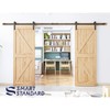 SMARTSTANDARD 12FT Heavy Duty Double Door Sliding Barn Door Hardware