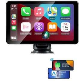 Touch Screen Car Stereo Compatible Wireless Apple CarPlay Android Auto, 7'' HD IPS Screen for Car ，Bluetooth Portable GPS Navigation Music Vedio Player、Mirror Link FM Voice Control