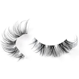 Clear Band False Eyelashes D Curl Russian Stripes False Eyelashes Manga Lashes Natural Looking False Eyelashes That Look Like Individual Clusters Wispy Mink Eye Lashes Pack (DZ7714)